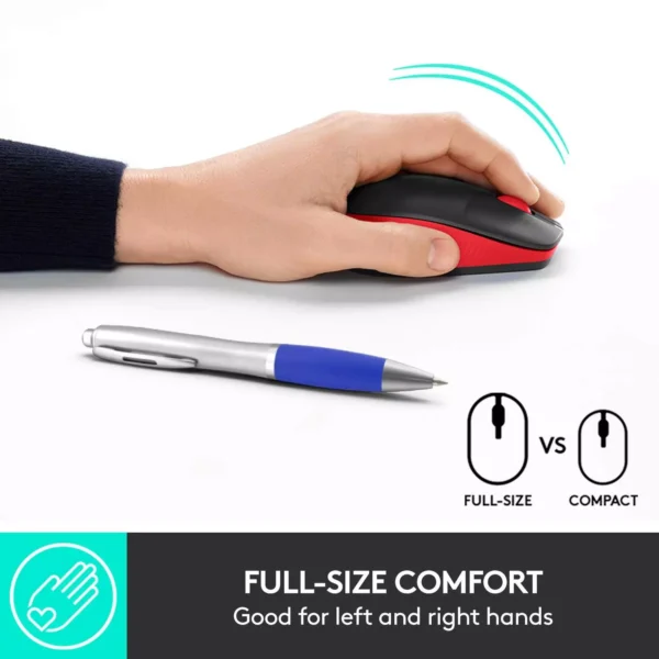 Logitech M190 Full-Size Wireless Mouse RED. - Image 6