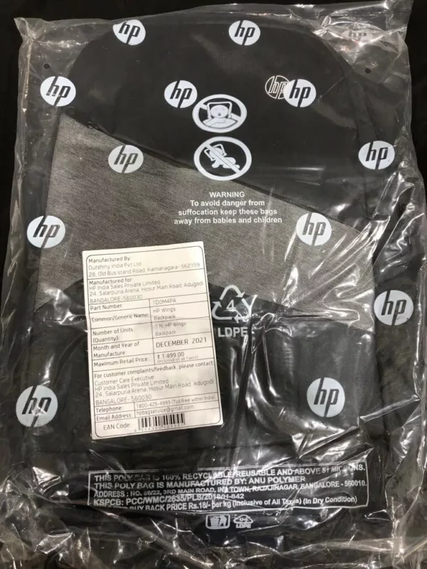 HP Wings Backpack for 15.6'' Inch (39.6 cm) Laptop BAG | Chromebook | Mac (Black) - Image 3